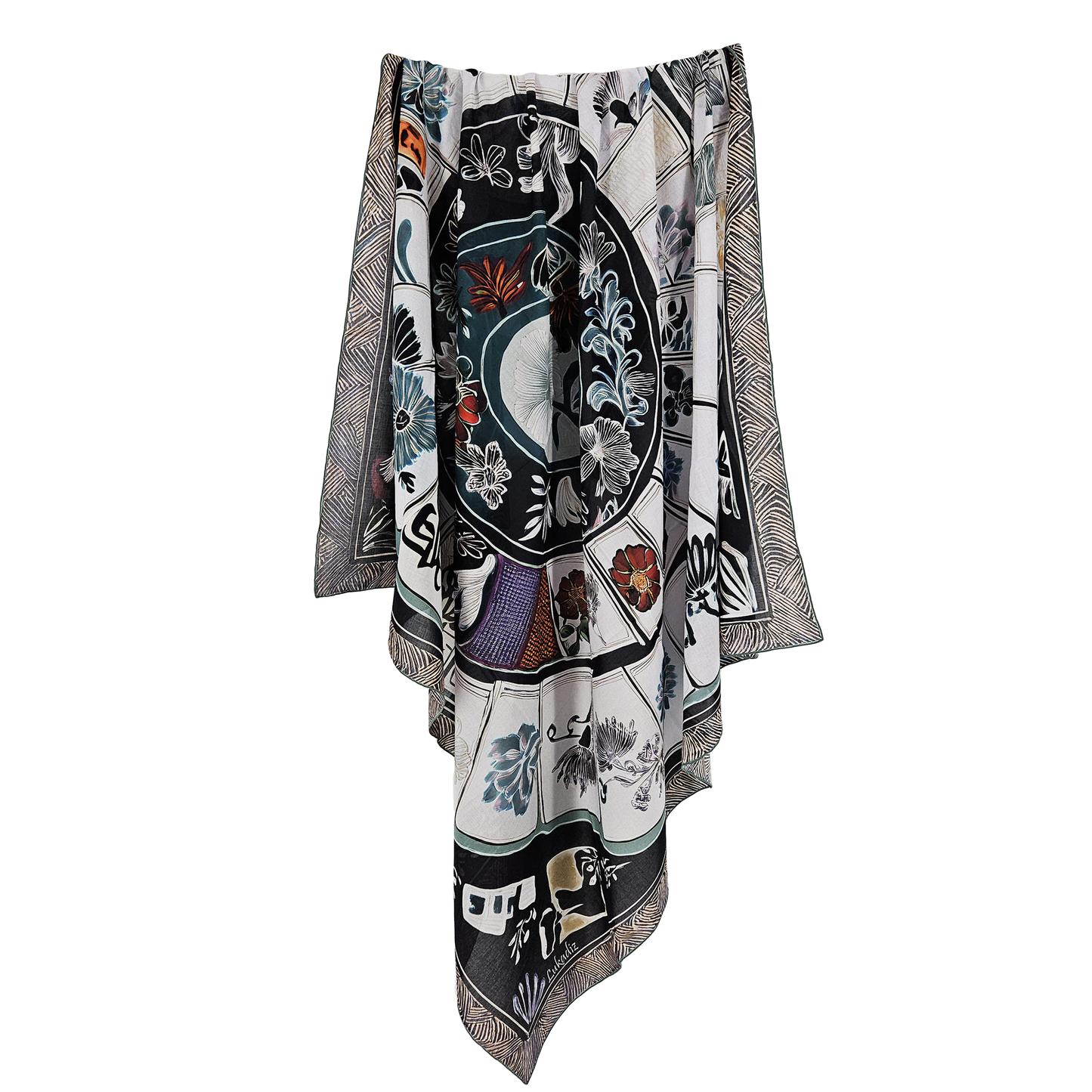 EASE & EARTH   -   135x135 cm cotton pareo/shawl